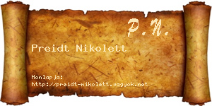 Preidt Nikolett névjegykártya